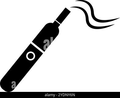 Elektronische Zigarette und Zigarettensilhouette. Vape Pen und Smoke Silhouette Symbol. Editierbarer Vektor. Stock Vektor