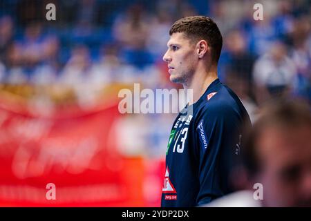 Lemgo, Deutschland. Oktober 2024. Sebastian Heymann (Rhein-Neckar Loewen, #13) GER, TBV Lemgo Lippe vs. Rhein-Neckar Loewen, Handball, 1. Bundesliga, 8. Spieltag, Spielzeit 2024/2025, 27.10.2024 Foto: Eibner-Pressefoto/Jan Rollinger Credit: dpa/Alamy Live News Stockfoto