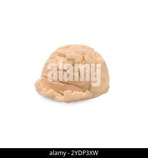 Löffel leckeres Eis isoliert auf weiß Stockfoto