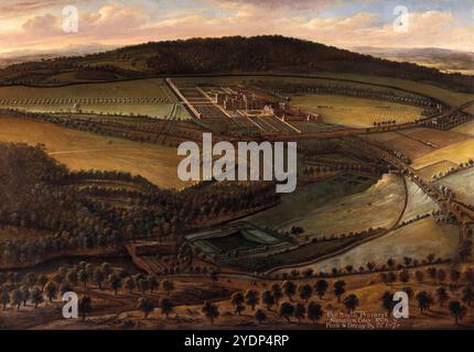 Der North Prospect von Hampton Court, Herefordshire. Leonard Knyff. CA. 1699. Stockfoto