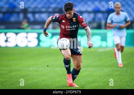 Rom, Italie. Oktober 2024. Andrea PINAMONTI von Genua während des italienischen Meisterschaftsspiels Serie A zwischen SS Lazio und Genua CFC am 27. Oktober 2024 im Stadio Olimpico in Rom, Italien - Foto Matthieu Mirville (M Insabato)/DPPI Credit: DPPI Media/Alamy Live News Stockfoto