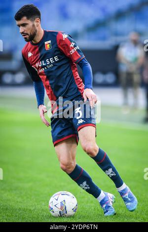 Rom, Italie. Oktober 2024. Aaron MARTIN von Genua während des italienischen Meisterschaftsspiels Serie A zwischen SS Lazio und Genua CFC am 27. Oktober 2024 im Stadio Olimpico in Rom, Italien - Foto Matthieu Mirville (M Insabato)/DPPI Credit: DPPI Media/Alamy Live News Stockfoto