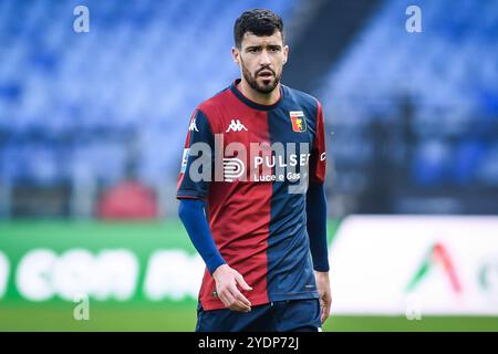 Rom, Frankreich, Italien. Oktober 2024. Aaron MARTIN von Genua während des Spiels der Serie A zwischen SS Lazio und Genua CFC im Stadio Olimpico am 27. Oktober 2024 in Rom. (Kreditbild: © Matthieu Mirville/ZUMA Press Wire) NUR REDAKTIONELLE VERWENDUNG! Nicht für kommerzielle ZWECKE! Stockfoto