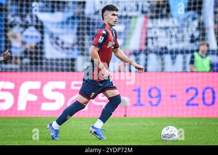 Rom, Frankreich, Italien. Oktober 2024. Johan VASQUEZ von Genua während des Spiels der Serie A zwischen SS Lazio und Genua CFC im Stadio Olimpico am 27. Oktober 2024 in Rom. (Kreditbild: © Matthieu Mirville/ZUMA Press Wire) NUR REDAKTIONELLE VERWENDUNG! Nicht für kommerzielle ZWECKE! Stockfoto