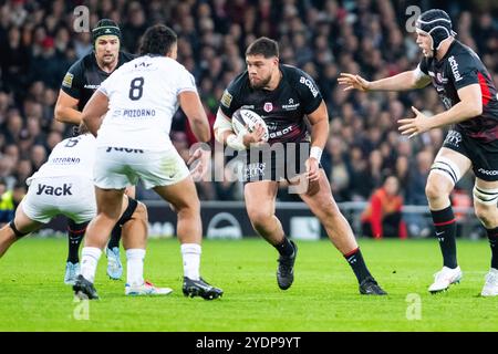 Toulouse, Frankreich. Oktober 2024. Emmanuel Meafou während der französischen Meisterschaft Top 14 Rugby union Spiel zwischen Stade Toulousain und RC Toulon am 27. Oktober 2024 im Stadion de Toulouse in Toulouse, Frankreich - Foto Nathan Barange/DPPI Credit: DPPI Media/Alamy Live News Stockfoto