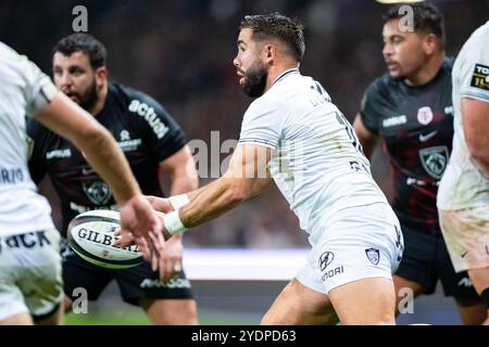 Toulouse, Frankreich. Oktober 2024. Enzo Herve of Toulon während der französischen Meisterschaft Top 14 Rugby union Spiel zwischen Stade Toulousain und RC Toulon am 27. Oktober 2024 im Stadion de Toulouse in Toulouse, Frankreich - Foto Nathan Barange/DPPI Credit: DPPI Media/Alamy Live News Stockfoto