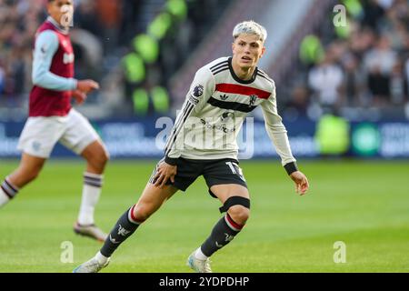 Manchester United Stürmer Alejandro Garnacho (17) während des Spiels West Ham United FC gegen Manchester United FC English Premier League im London Stadium, London, England, Vereinigtes Königreich am 27. Oktober 2024 Credit: Every Second Media/Alamy Live News Stockfoto