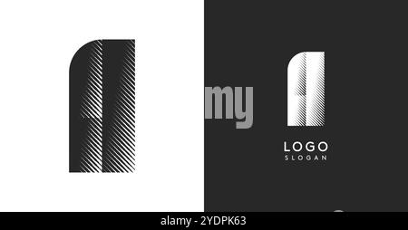 Ein Vektorbuchstabe. Das kontrastreiche Monogramm sorgt für einen industriellen und modernen Look. Vorlage mit starkem Logo. Design des Logotyps für Stock Vektor