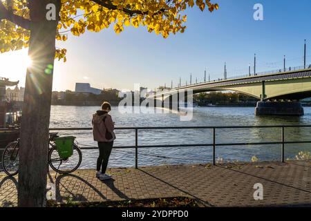 Die Kennedybrücke, mittlere der 3 Bonner Rheinbrücken, verbindet das Zentrum von Bonn und den Stadtteil Beuel, Bundesstraße B56, Stadtbahnlinien und Geh- und Radwege, Bonn NRW, Deutschland Kennedybrücke *** die Kennedybrücke, die Mitte von Bonns 3 Rheinbrücken, verbindet das Zentrum von Bonn und den Stadtteil Beuel, Bundesstraße B56, Stadtbahnlinien und Fuß- und Radwege, Bonn NRW, Deutschland Kennedy Brücke Stockfoto