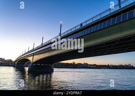 Die Kennedybrücke, mittlere der 3 Bonner Rheinbrücken, verbindet das Zentrum von Bonn und den Stadtteil Beuel, Bundesstraße B56, Stadtbahnlinien und Geh- und Radwege, Bonn NRW, Deutschland Kennedybrücke *** die Kennedybrücke, die Mitte von Bonns 3 Rheinbrücken, verbindet das Zentrum von Bonn und den Stadtteil Beuel, Bundesstraße B56, Stadtbahnlinien und Fuß- und Radwege, Bonn NRW, Deutschland Kennedy Brücke Stockfoto