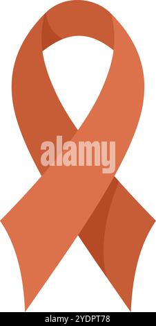 Orangefarbenes Bewusstseinsband symbolisiert Gebärmutterkrebs und fördert die Gesundheit des Endometriums Stock Vektor
