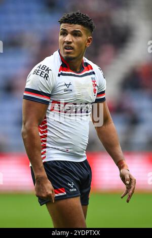 Kai Pearce-Paul aus England während des ABK Beer Internationals Series Match England gegen Samoa im Brick Community Stadium, Wigan, Großbritannien, 27. Oktober 2024 (Foto: Craig Thomas/News Images) Stockfoto