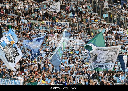 Oktober 2024, Stadio Olimpico, Roma, Italien; Fußball der Serie A; Lazio gegen Genua; Lazios Anhänger Stockfoto