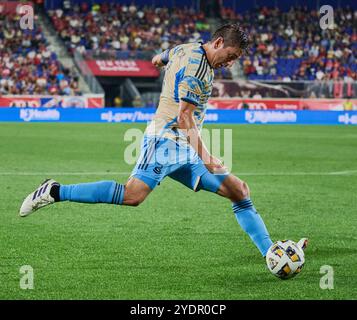 HARRISON, NJ, USA - 31. AUGUST 2024: MLS-Spiel zwischen Philadelphia Union und New York Red Bulls in der Red Bull Arena. ***NUR REDAKTIONELLE VERWENDUNG*** Stockfoto