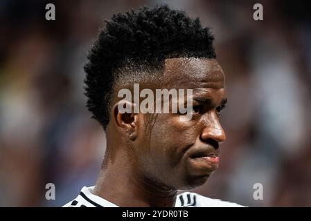 Madrid, Espagne. Oktober 2024. Vinicius Junior (Jr) von Real Madrid während des Fußballspiels der UEFA Champions League, League Phase MD3 zwischen Real Madrid und Borussia Dortmund am 22. Oktober 2024 im Santiago Bernabeu Stadion in Madrid, Spanien - Foto Matthieu Mirville/DPPI Credit: DPPI Media/Alamy Live News Stockfoto