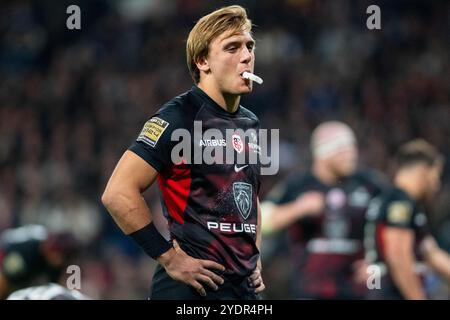 Toulouse, Frankreich. Oktober 2024. Paul Costes of Toulouse während des französischen Meisterschaftsspiels der Top 14 Rugby union zwischen Stade Toulousain und RC Toulon am 27. Oktober 2024 im Stadion de Toulouse in Toulouse, Frankreich - Foto Nathan Barange/DPPI Credit: DPPI Media/Alamy Live News Stockfoto