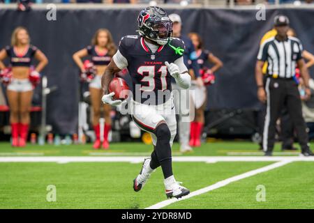 27. Oktober 2024: Houston Texans Running Back Dameon Pierce (31) kehrt in einem Spiel zwischen den Indianapolis Colts und den Houston Texans in Houston, Texas, zurück. Trask Smith/CSM Stockfoto