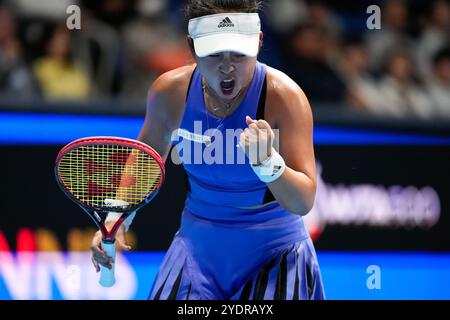 Tokio, Japan. Oktober 2024. ERI Hozumi (JPN) Tennis : Doppelfinalspiel im Ariake Colosseum während des TORAY PAN PACIFIC OPEN TENNIS 2024 in Tokio, Japan. Quelle: SportsPressJP/AFLO/Alamy Live News Stockfoto