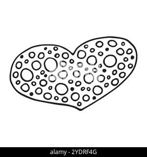 Schwarzes Konturherzsymbol mit runden Punkten. Ein minimalistisches geometrisches Herzsymbol, ideal für einen Hauch von Eleganz und Wärme in digitale oder gedruckte Designs Stock Vektor