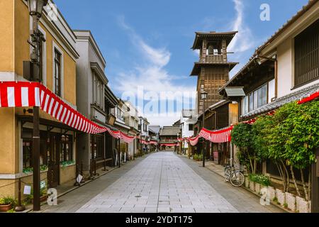 Glocke der Zeit, ein Glockenturm in Kawagoe in der Präfektur Saitama, Japan Stockfoto