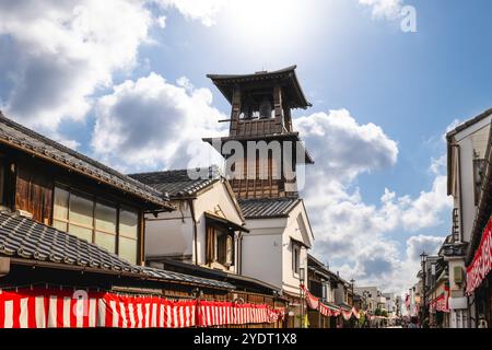 Glocke der Zeit, ein Glockenturm in Kawagoe in der Präfektur Saitama, Japan Stockfoto