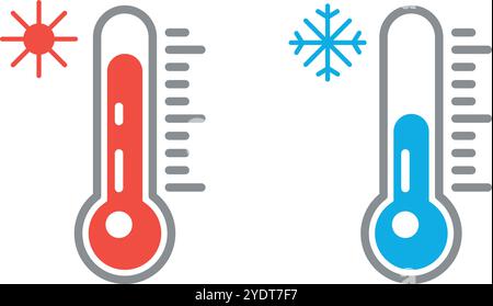 Thermometersymbol oder Temperatursymbol. Stock Vektor