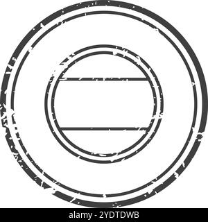 Doppelter kreisförmiger Stempel mit zwei horizontalen Linien schafft einen leeren Platz für benutzerdefinierten Text oder Design Stock Vektor