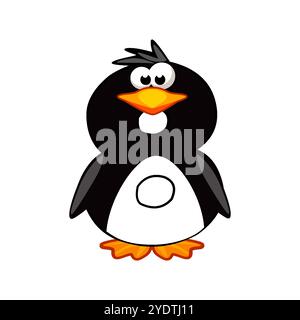 Cartoon Pinguin Nummer 8, Figur acht. Zeichentrick der Zahl mit einem Tierkonzept. Kalligrafie, Schriften, Typografie für Ihre Bildungskarten oder Ihr Spiel Stock Vektor