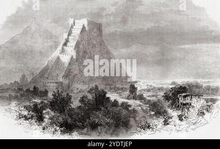 Gori Festung, Gori, Georgien, Kaukasus, 19. Jahrhundert. Aus Le Tour du Monde, veröffentlicht Paris, 1860. Stockfoto