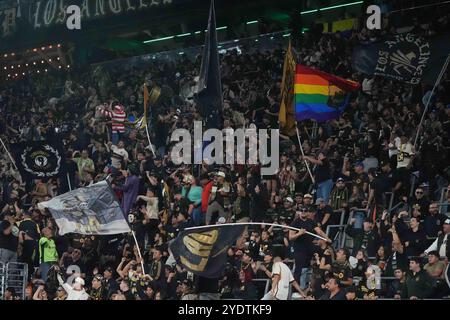 27. Oktober 2024: MLS - Major League Soccer - LAFC besiegte die Vancouver Whitecaps im ersten Spiel der Audi 2024 MLS Cup Playoffs - Runde 1 Best-of-3 Series, BMO Stadium, Los Angeles, CA, USA, Oktober 2024.Credit Image cr Scott Mitchell/ZUMA Press (Credit Image: © Scott Mitchell/ZUMA Press Wire) NUR REDAKTIONELLE VERWENDUNG! Nicht für kommerzielle ZWECKE! Stockfoto