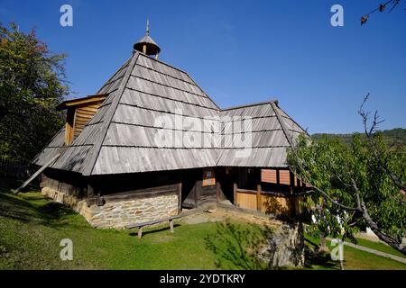 Die Residenz des Fürsten Milos Obrenovic (typisches serbisches Haus in der ersten Hälfte des 19. Jahrhunderts genannt „osacanka“) in Gornja Crnuca, Gornji Milanov Stockfoto