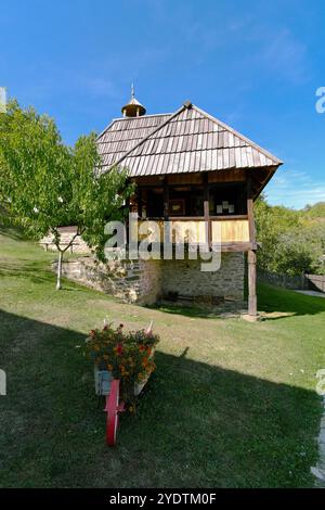 Die Residenz des Fürsten Milos Obrenovic (typisches serbisches Haus in der ersten Hälfte des 19. Jahrhunderts genannt „osacanka“) in Gornja Crnuca, Gornji Milanov Stockfoto