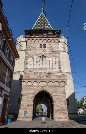 Basel, Schweiz - das Spalentor oder Tor von Spalen, Stadttorbefestigung aus dem Jahr 1400. Stockfoto