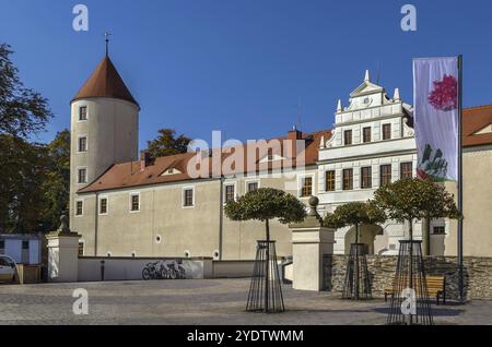 Das Schloss Freudenstein befindet sich am Rande des Stadtzentrums von Freiberg in Sachsen Stockfoto