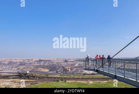 Aussichtsplattform, Skywalk Jackerath, Tagebau, Braunkohle, Garzweiler, Juechen, Nordrhein-Westfalen, Deutschland, Europa Stockfoto