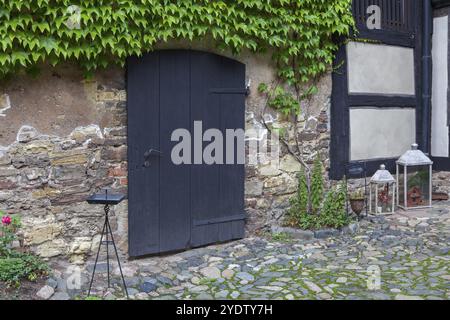 Fassade eines historischen Hauses, Wernigerode, Harz, Sachsen-Anhalt, Deutschland, Europa Stockfoto