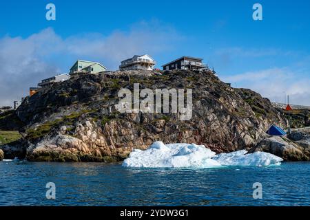 Blick auf Ilulissat, Westgrönland, Dänemark, Polarregionen Stockfoto