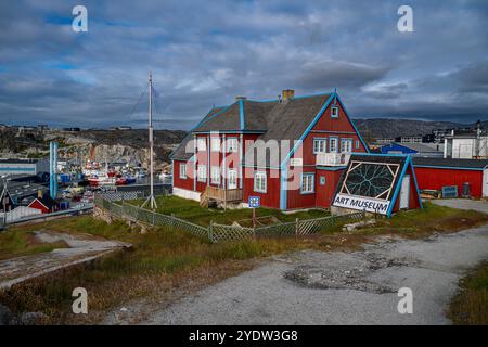 Blick auf Ilulissat, Westgrönland, Dänemark, Polarregionen Stockfoto