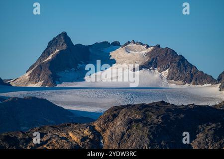 Bergfjord, Kulusuk, Grönland, Dänemark, Polarregionen Stockfoto