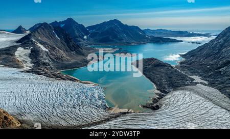 Luftlinie von Kulusuk, Grönland, Dänemark, Polarregionen Stockfoto