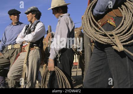 Cowboys in Las Lajas, Argentinien Stockfoto