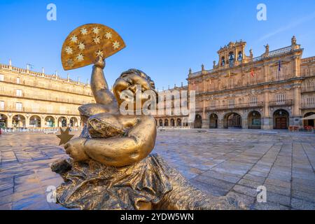 Plaza Mayor (Hauptplatz), Salamanca, UNESCO-Weltkulturerbe, Kastilien und Leon, Spanien, Europa Stockfoto