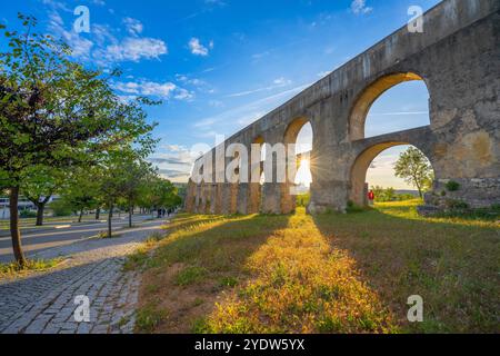 Amoreira Aquädukt, Elvas, UNESCO-Weltkulturerbe, Alentejo, Portugal, Europa Stockfoto