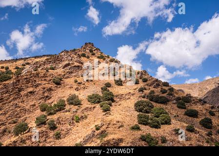 Zerklüftetes, trockenes Bergtal der Sierra Nevada, Andalusien, Spanien, Europa Stockfoto