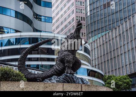 Yurakucho, Godzilla Statue, Tokio, Honshu, Japan, Asien Stockfoto