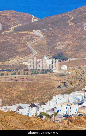 Blick auf das Dorf Chora, Chora, Serifos, Kykladen, griechische Inseln, Griechenland, Europa Stockfoto