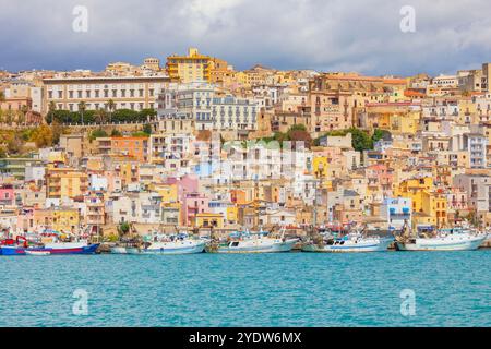 Sciacca Harbour, Sciacca, Landkreis Agrigento, Sizilien, Italien, Mittelmeerraum, Europa Stockfoto