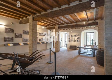 Giuseppe Simononini Fotograf, Rosso Graspa Museum, Levizzano Rangone Castle, Levizzano, Castelvetro di Modena, Modena, Emilia-Romagna, Italien Stockfoto