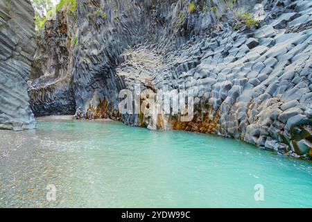 Alcantara-Schlucht, Castiglione di Sicilia, Sizilien, Italien, Mittelmeer, Europa Stockfoto