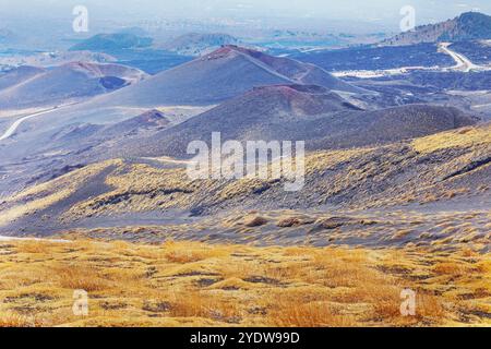 Crateri Silvestri View, Ätna, UNESCO-Weltkulturerbe, Ätna, Sizilien, Italien, Mittelmeer, Europa Stockfoto